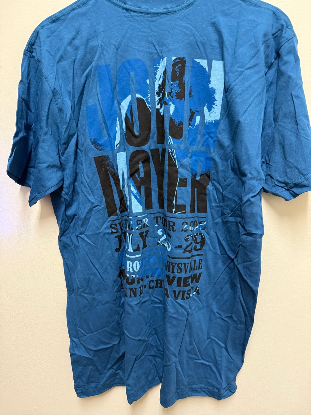 John Mayer 2008 Summer Tour California Blue Tour T-Shirt 2 Sided Men’s Sz Large - Picture 3 of 6